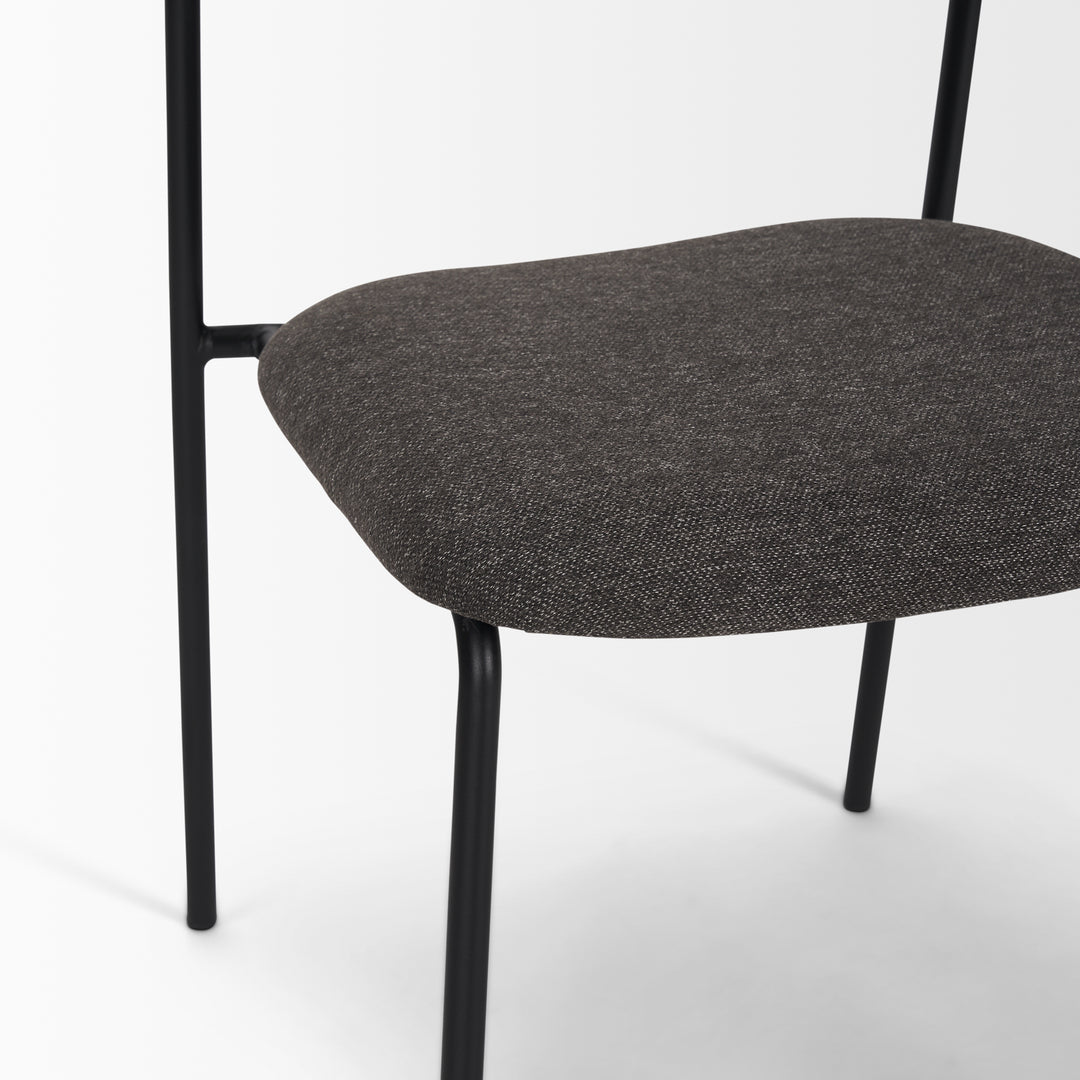 Corey Dining Chair w/ Gray Fabric & Matte Black Metal