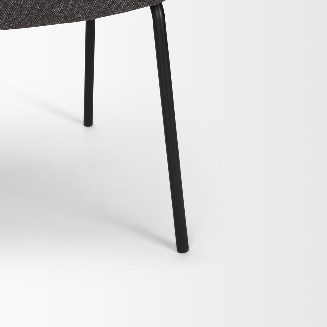 Corey Dining Chair w/ Gray Fabric & Matte Black Metal