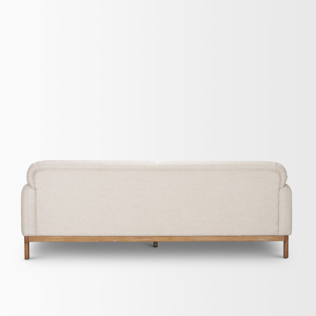 Hale Sofa W/ Medium Brown Wood and Oatmeal Fabric
