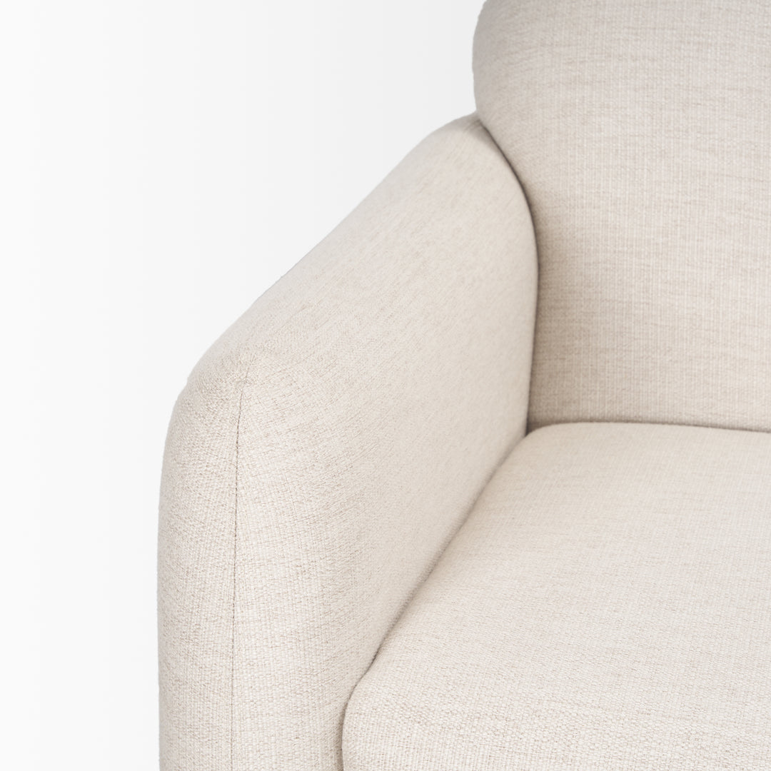 Hale Sofa W/ Medium Brown Wood and Oatmeal Fabric