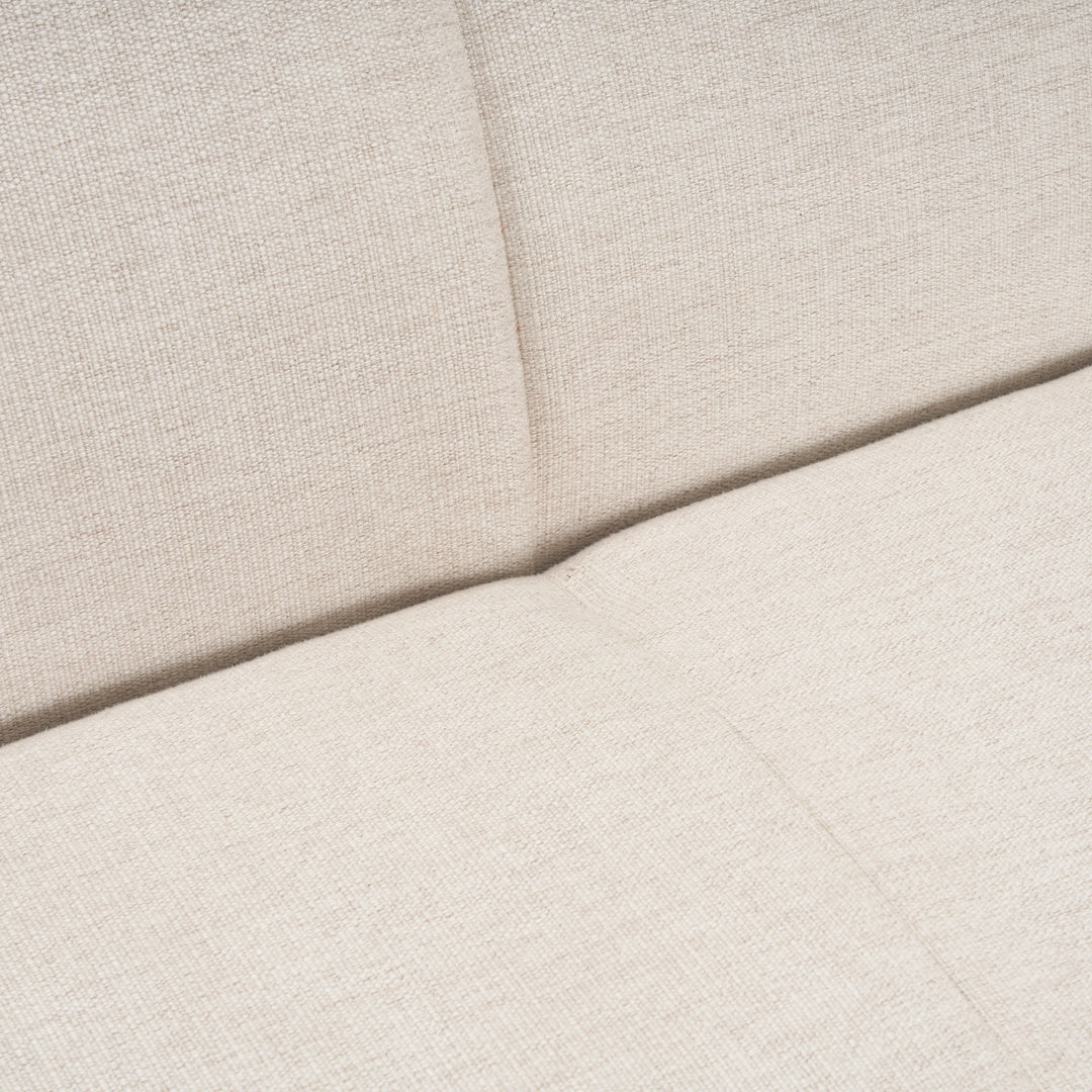 Hale Sofa W/ Medium Brown Wood and Oatmeal Fabric