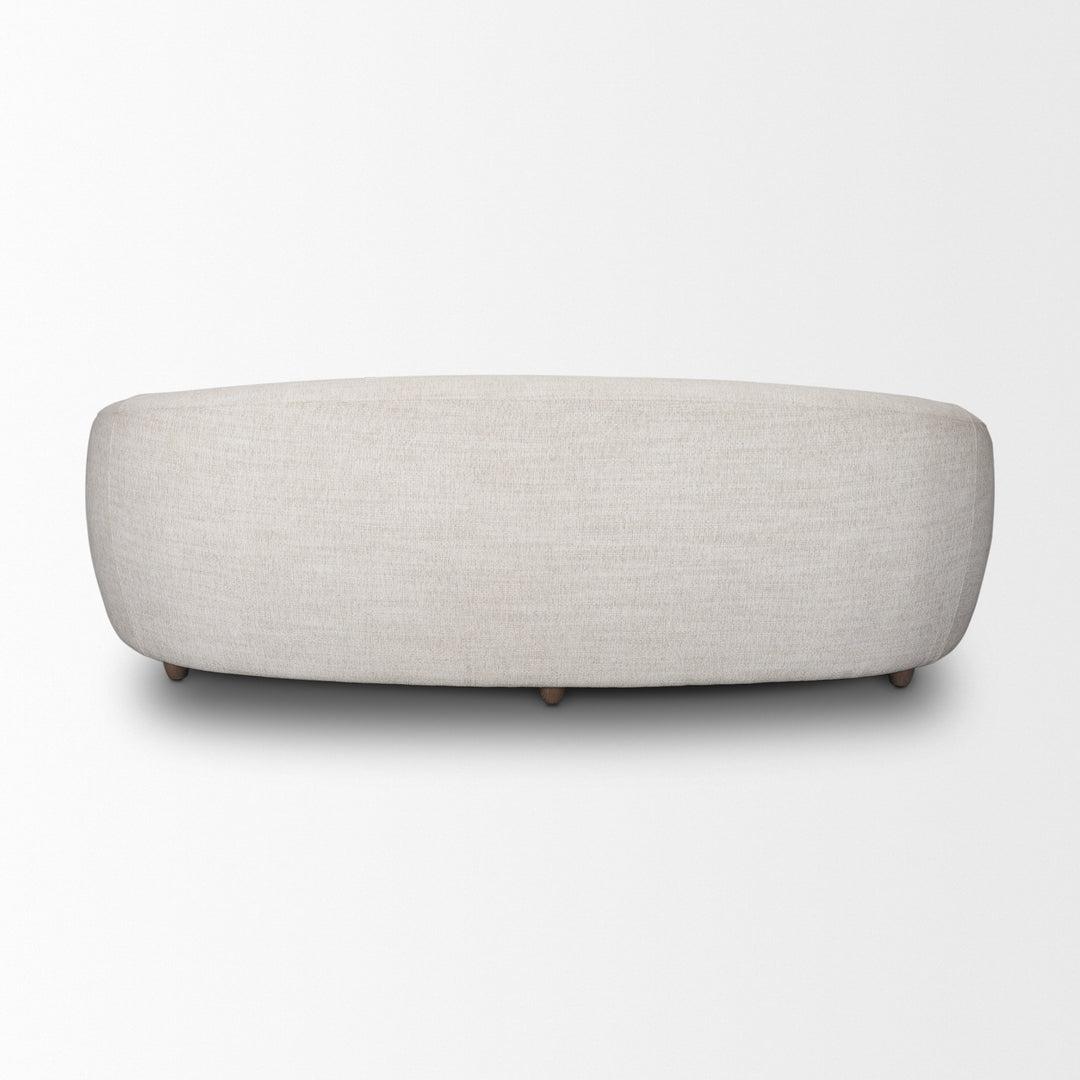Valentina Oatmeal Upholstered Curved Sofa