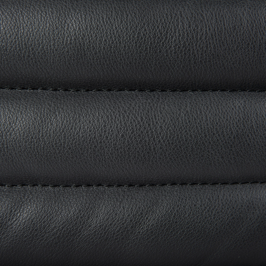 Ricciardo Black Leather Wrapped Three Seater Sofa 82.5L x 38.5W x 26.5H