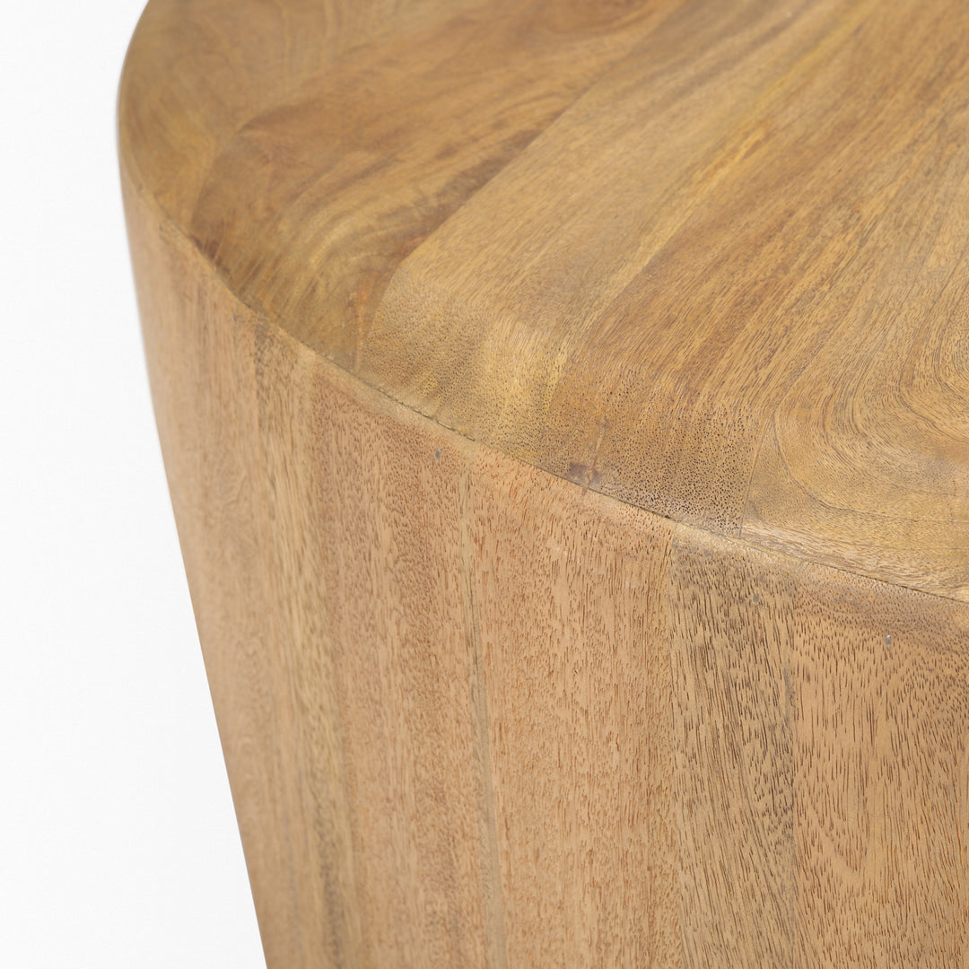 Shima Round Light Brown Wood W/Arched Legs Coffee Table
