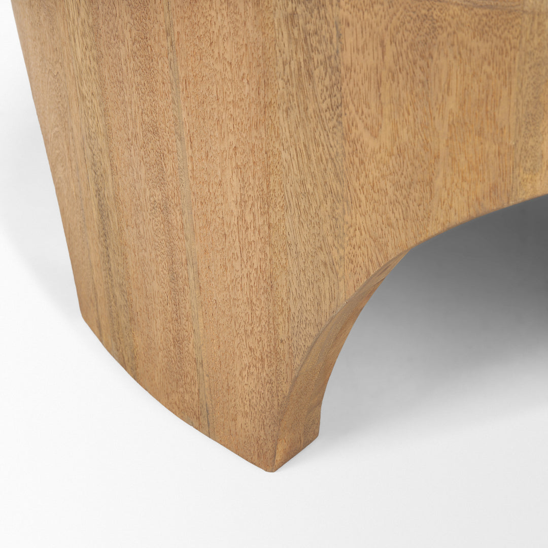 Shima Round Light Brown Wood W/Arched Legs Coffee Table
