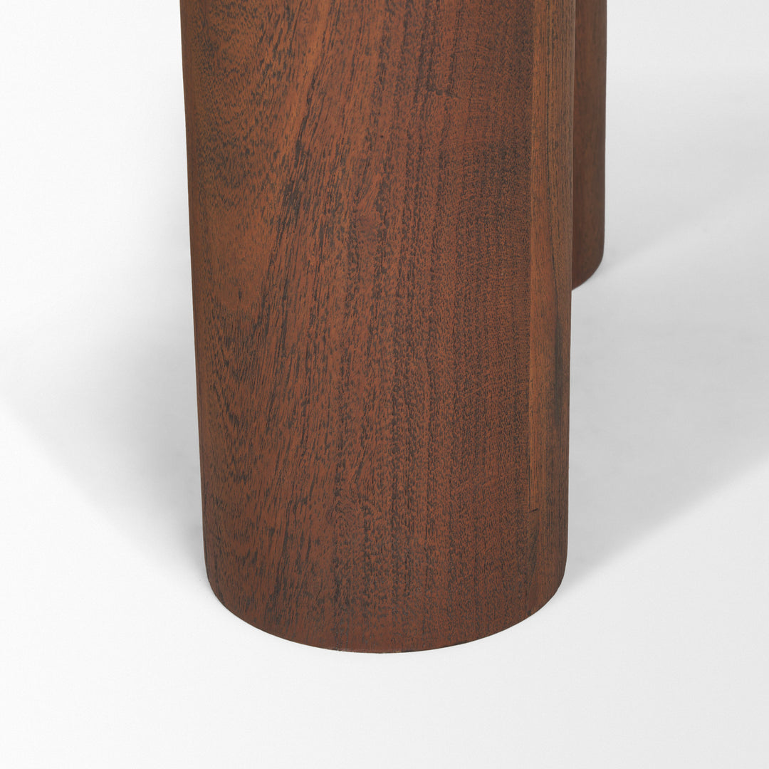 Sonel Pedestal Medium Dark Brown Acacia Wood Foyer Table