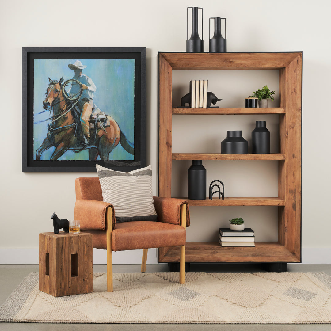 Waylen Natural Wood Block Accent Stool