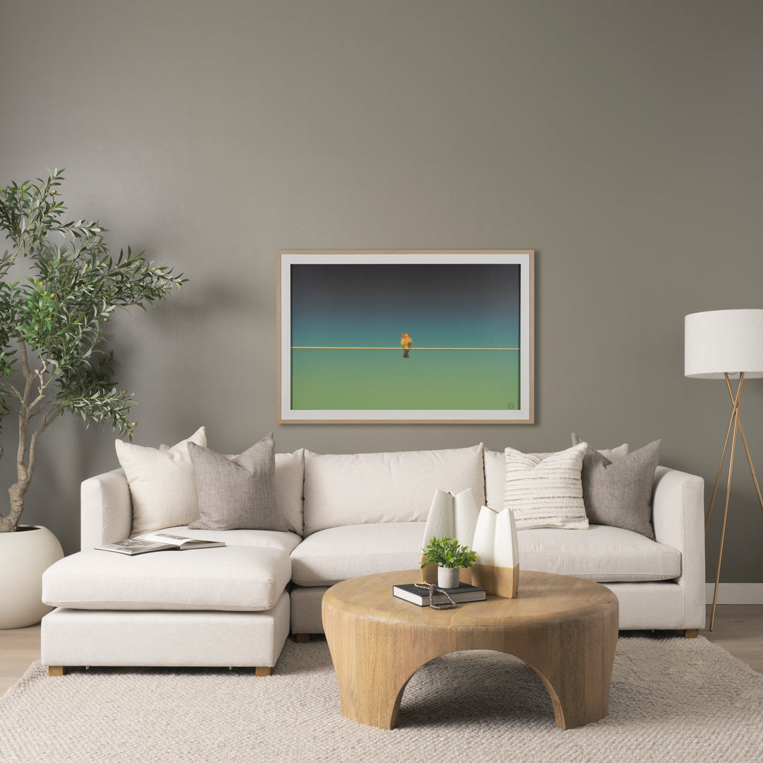 Shima Round Light Brown Wood W/Arched Legs Coffee Table