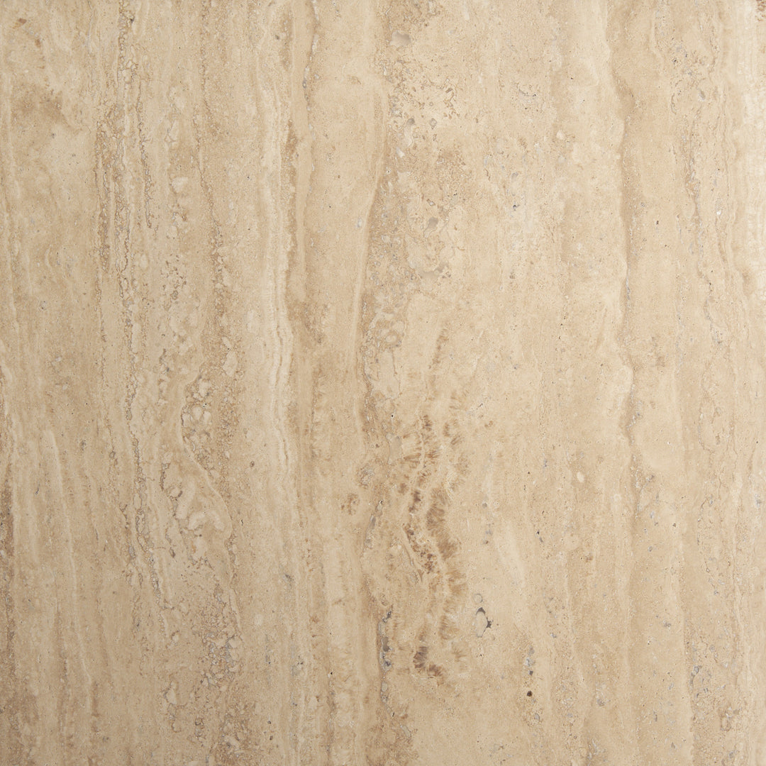 Wade Travertine Marble w/ Matte Black Metal Coffee Tables