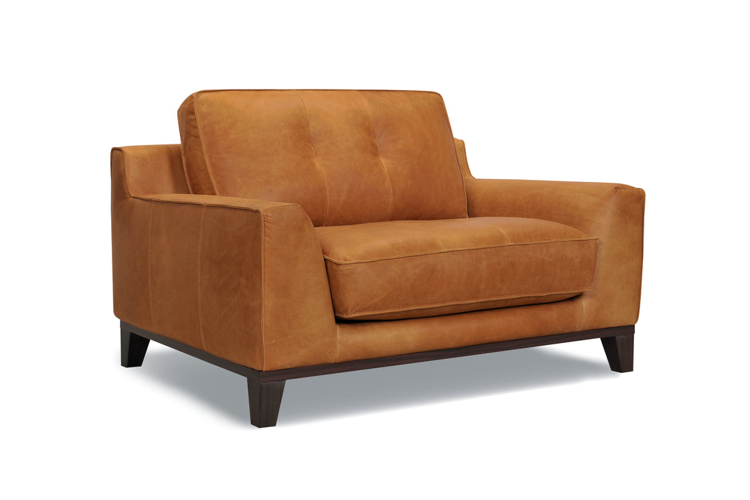 Noa 54" Saddlebag Natural Leather Chair 3/4