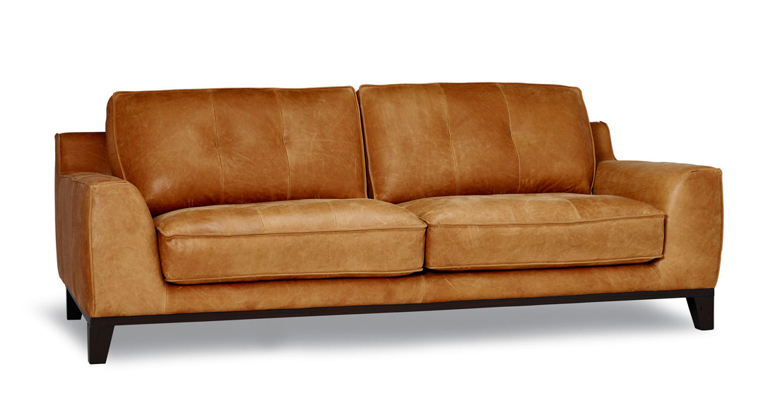 Noa 89" Saddlebag Natural Leather Sofa