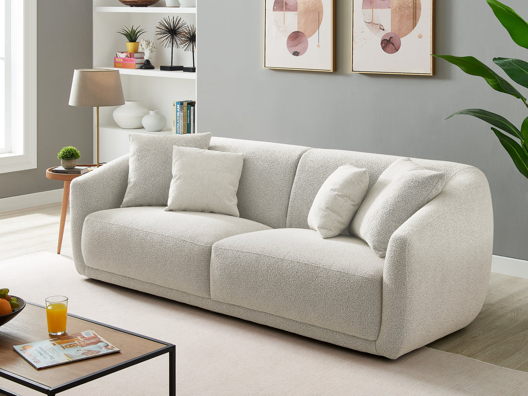 Zaria 90" Ivory Fabric Sofa