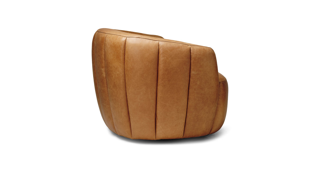 Zella Saddlebag Natural Leather Accent Chair
