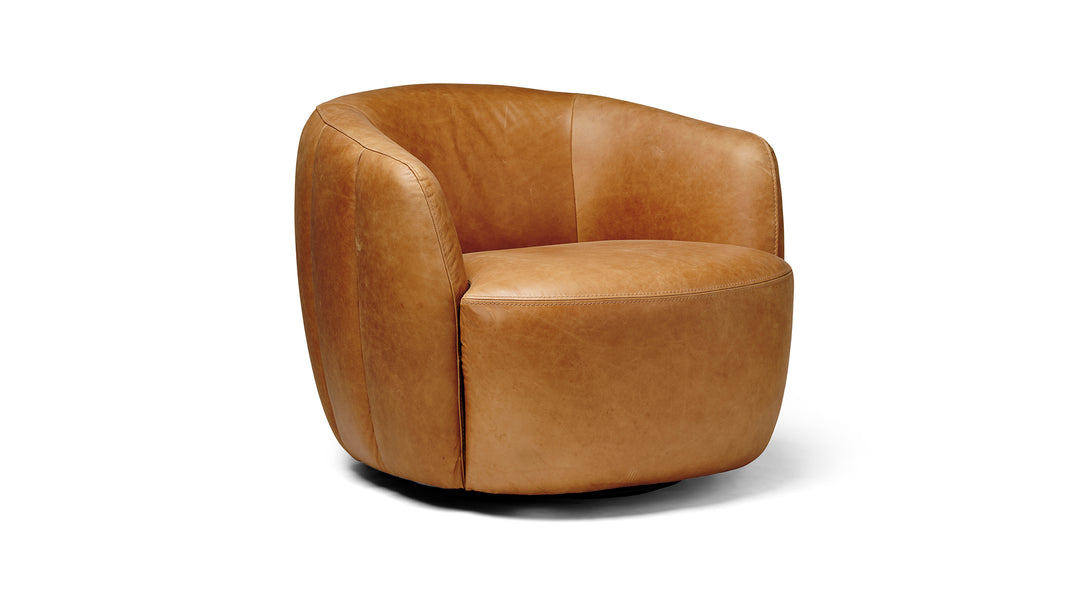 Zella Saddlebag Natural Leather Accent Chair