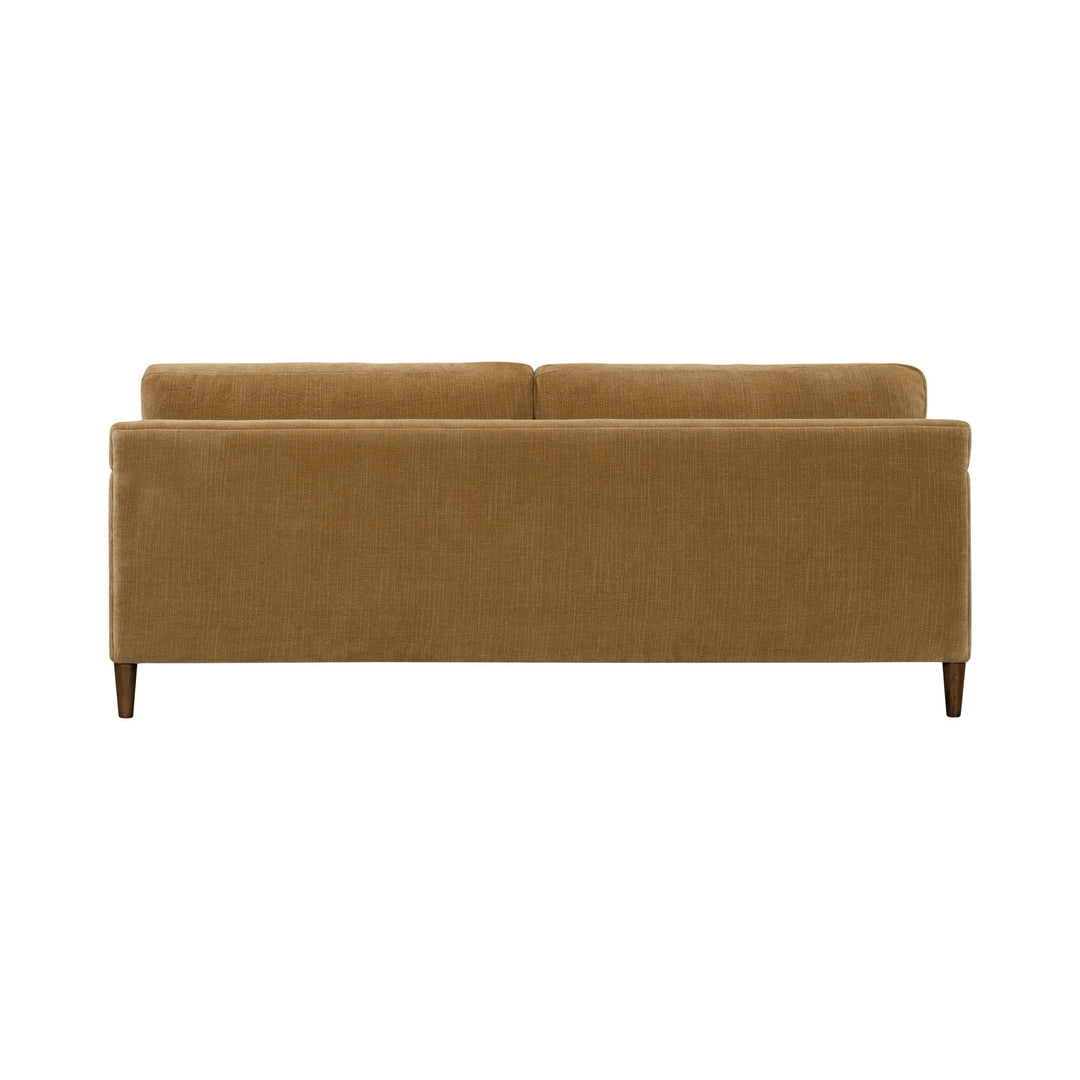 Gemma 84" Fabric Sofa in Mustard w/ Feather-Topped Cushions, High-Density Foam, & Solid Wood Frame