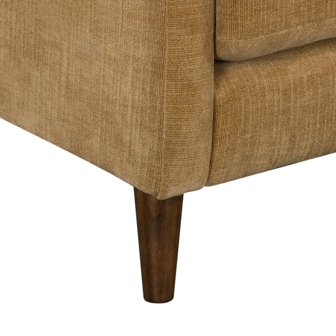 Gemma 84" Fabric Sofa in Mustard w/ Feather-Topped Cushions, High-Density Foam, & Solid Wood Frame