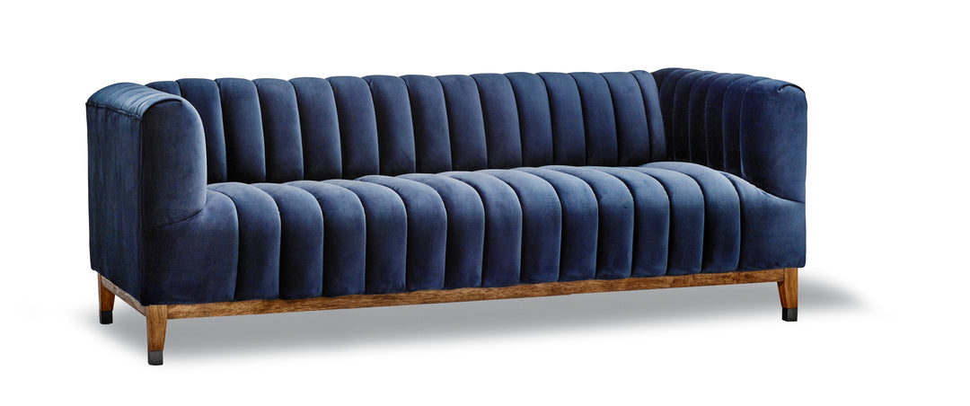 Tempo 83" Navy Fabric Apartment Sofa