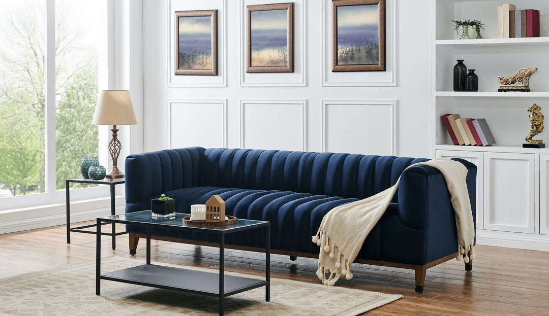 Tempo 90" Oyster Fabric Sofa
