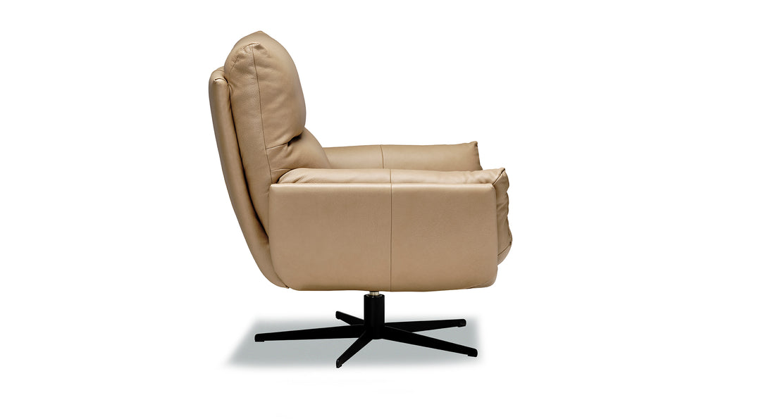 Iris Leather Swivel Accent Chair