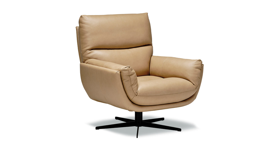 Iris Leather Swivel Accent Chair