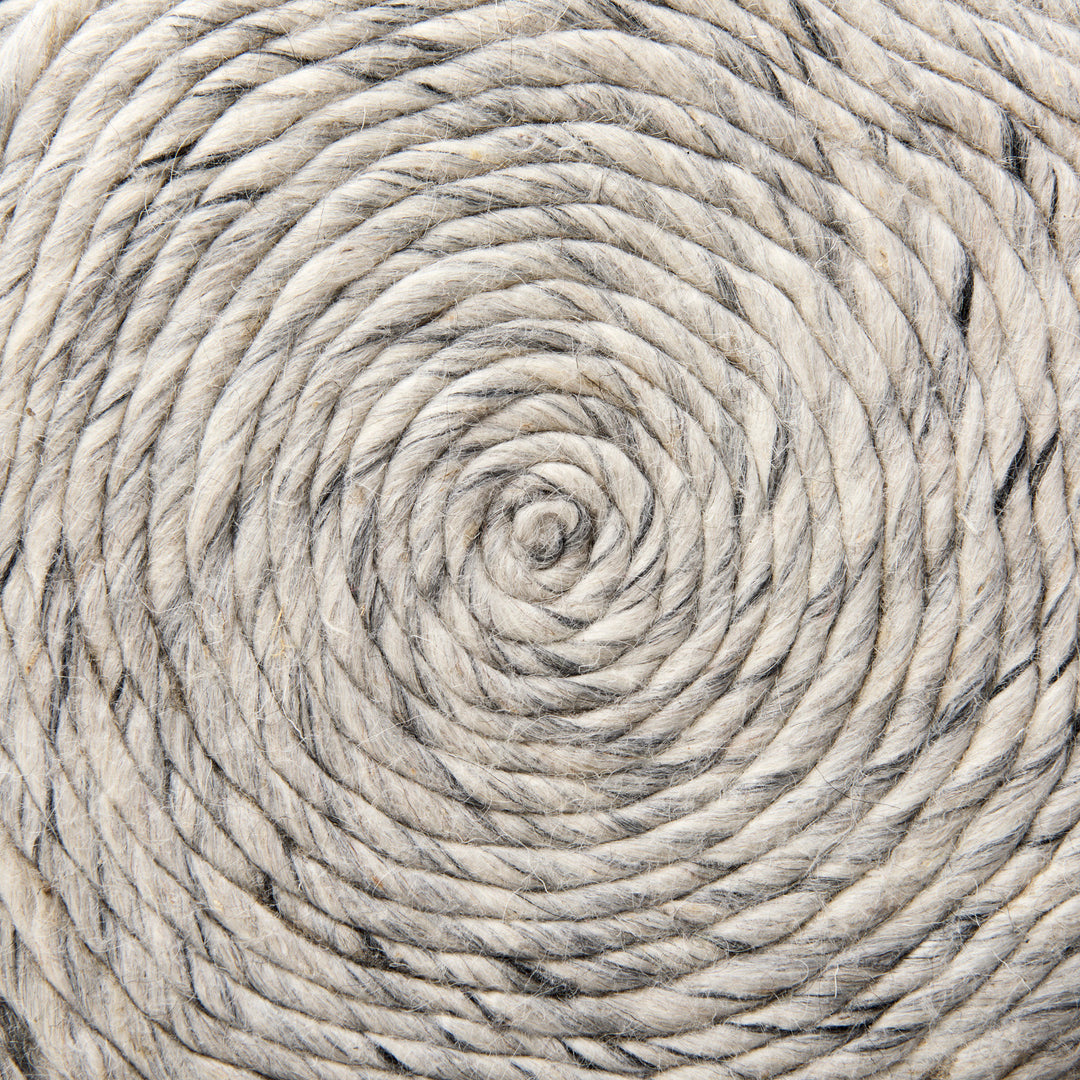 Esfera 17.7L x 15.7W x 15.7H Beige Chevron Woven Round Pouf