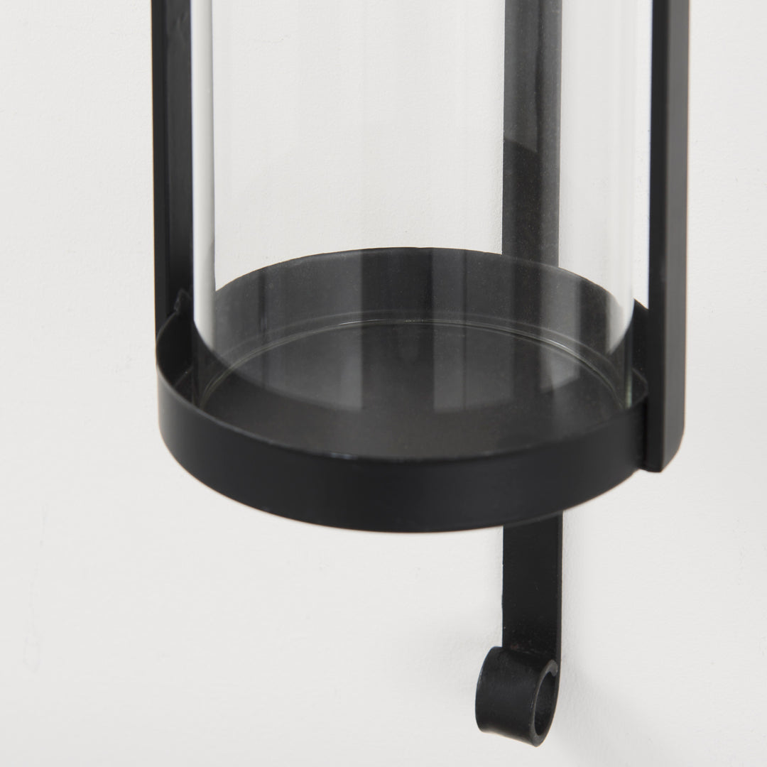 Kero 5.9L x 6.9W x 24.0H Black Metal Wall Candle Holder
