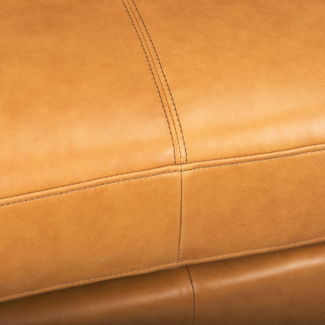 Elton 65.0L x 37.8W x 34.6H Tan Leather Love Seat Sofa