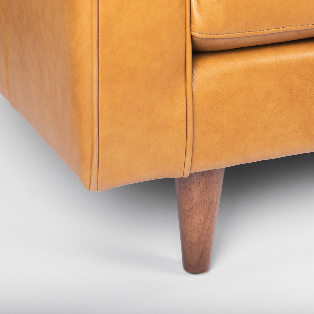 Elton 65.0L x 37.8W x 34.6H Tan Leather Love Seat Sofa