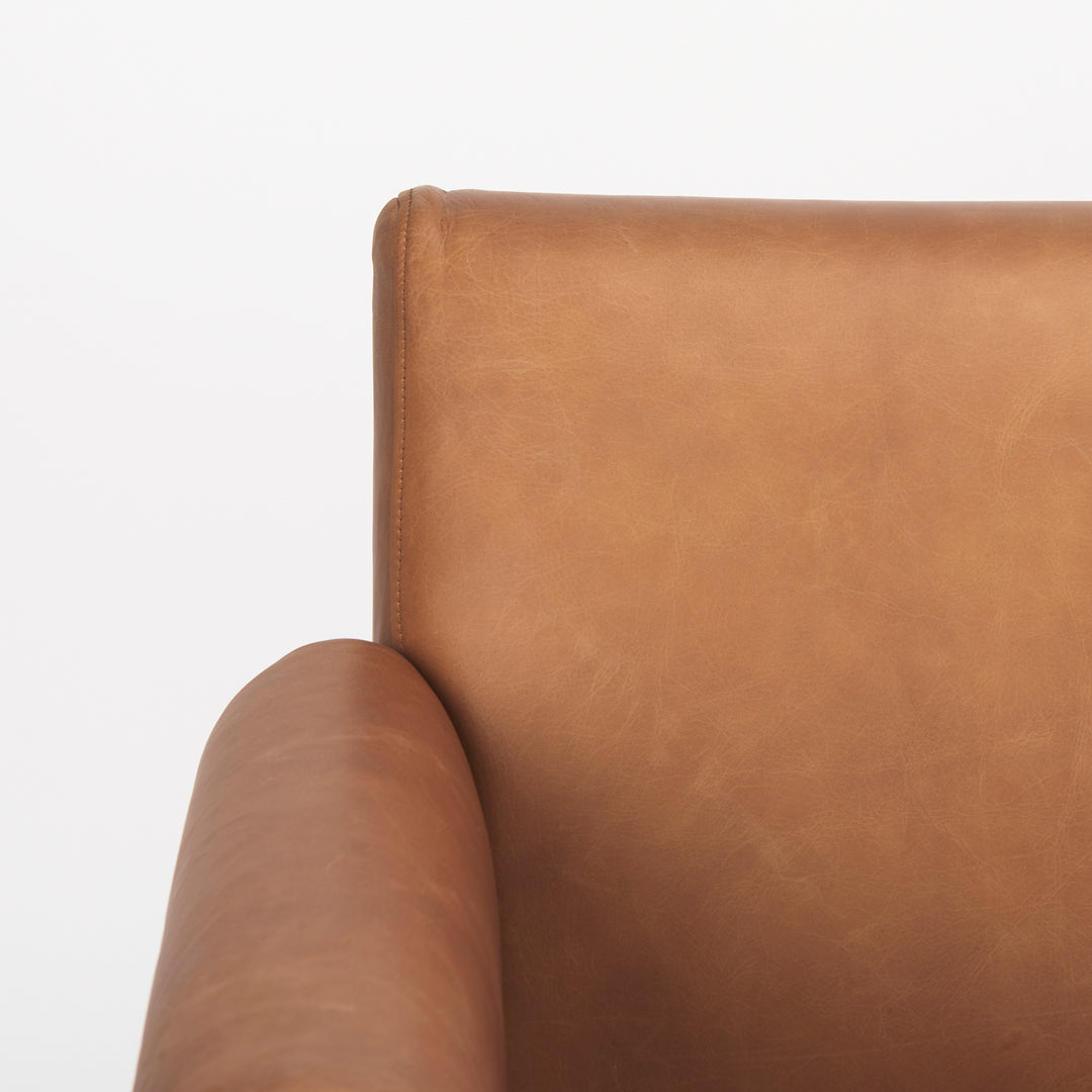 Ashton Brown Leather w/ Light Wood Accent Chair