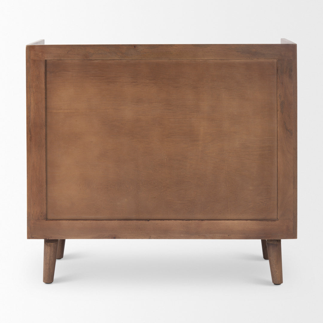 Lillie 36.0L x 16.0W x 32.0H Medium Brown Wood 2 Door Tray Top Accent Cabinet