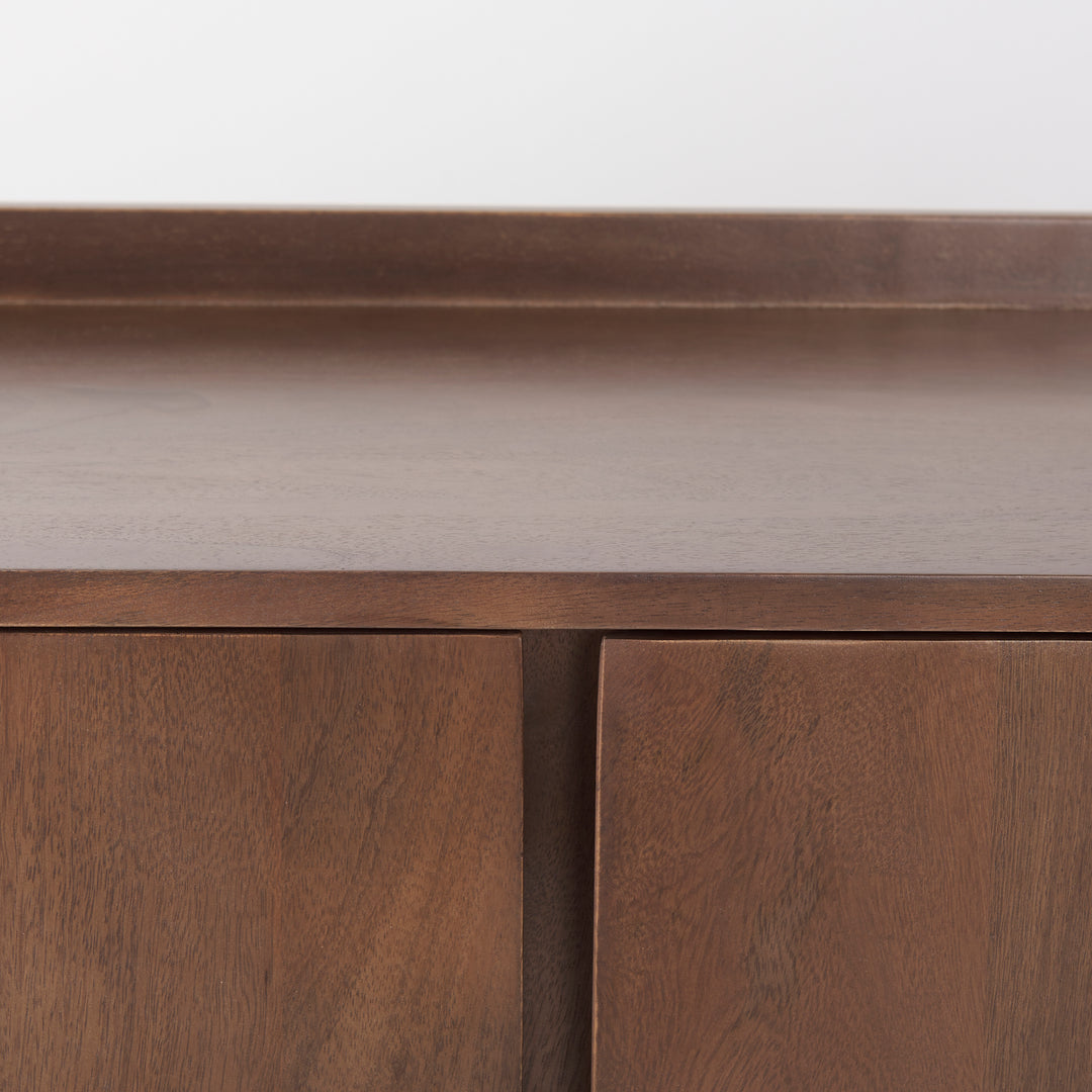 Lillie 36.0L x 16.0W x 32.0H Medium Brown Wood 2 Door Tray Top Accent Cabinet