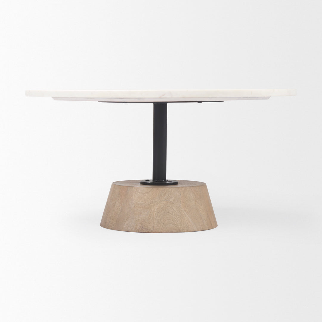 Maxwell  Marble Top Pedestal Base Round Coffee Table