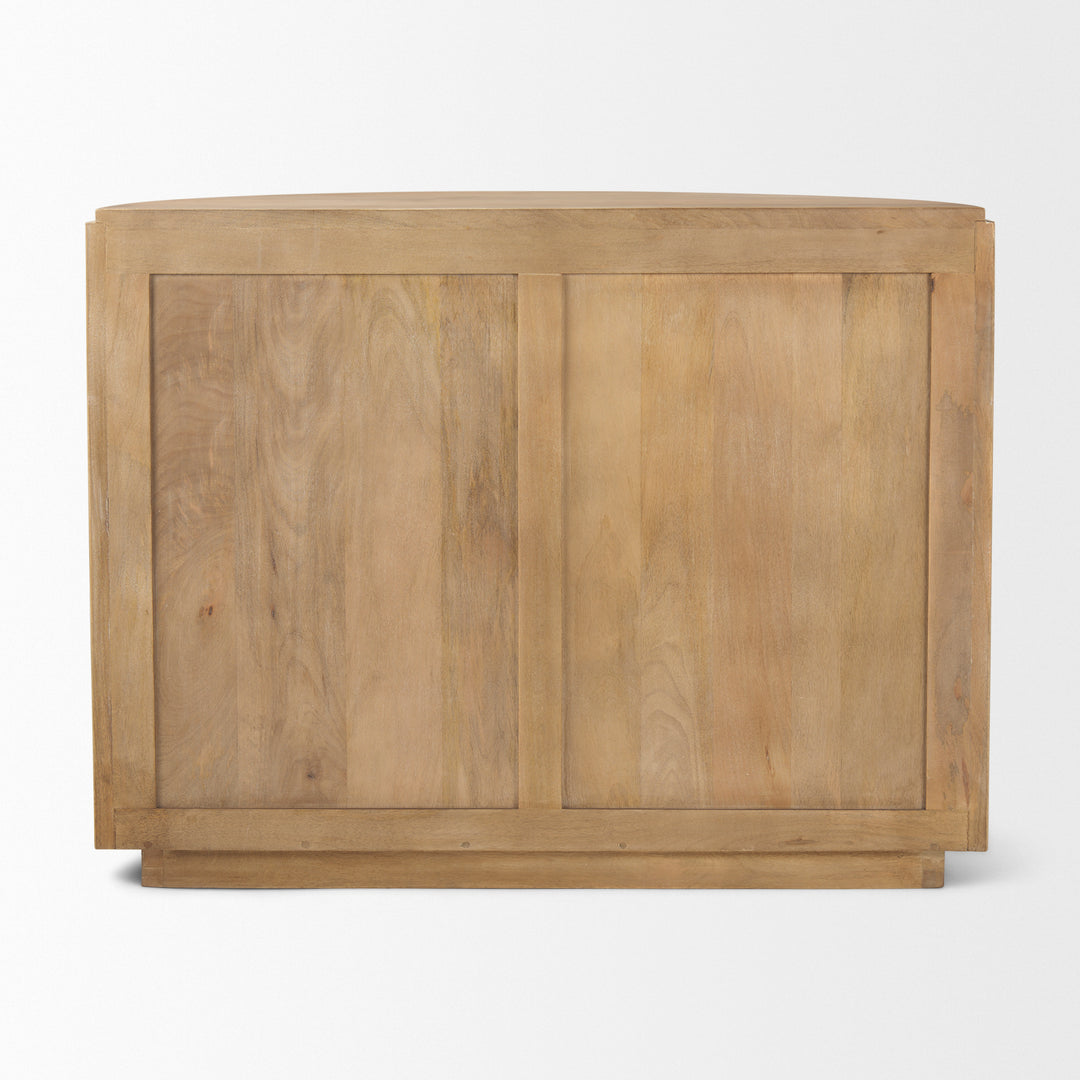 Terra Fluted Light Brown Wood 2-Door Accent Cabinet