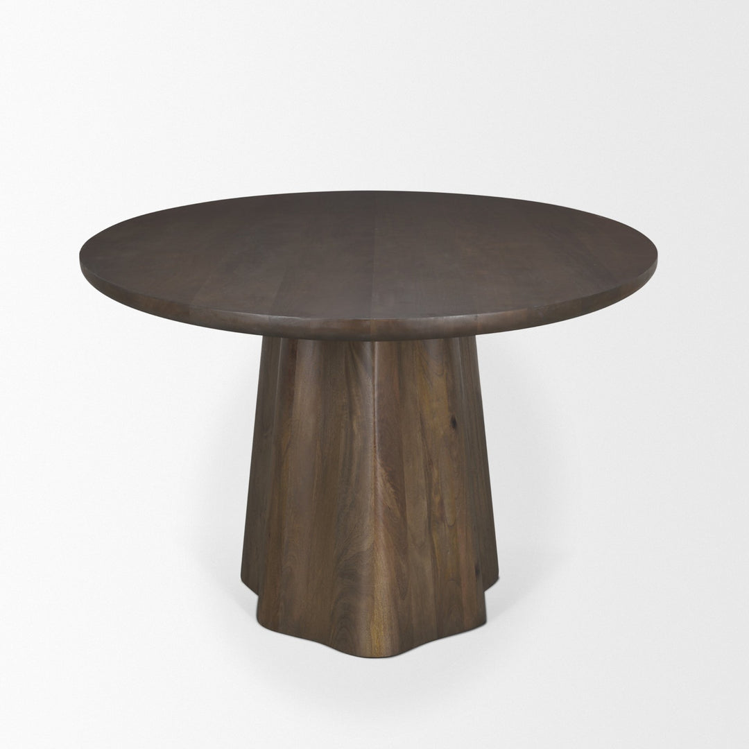 Jovani 94" Solid Dark Brown Mango Wood Oval Dining Table