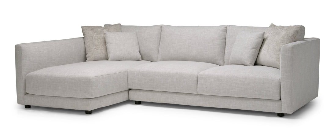 Rhodes 109" Oyster Fabric Sofa Chaise Sectional