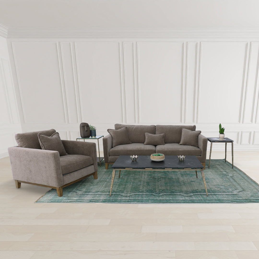 Branford 82.5" Pecan Brown Fabric Sofa