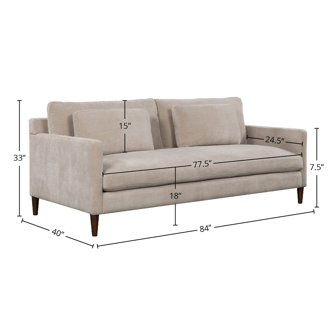 Gemma 84" Fabric Sofa in Fawn