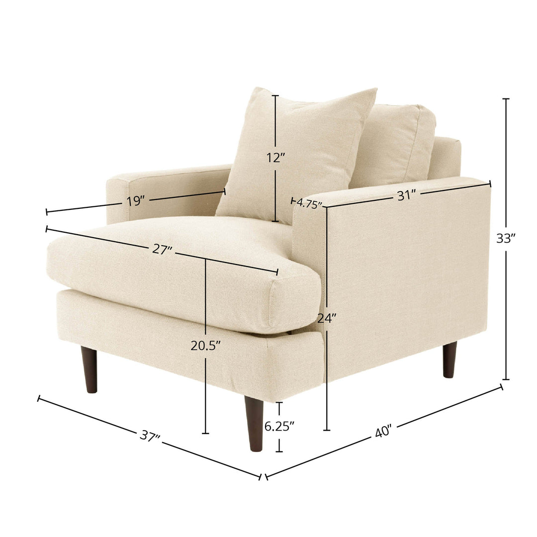 Martha Club Chair in Beach Alabaster (Made in Canada)